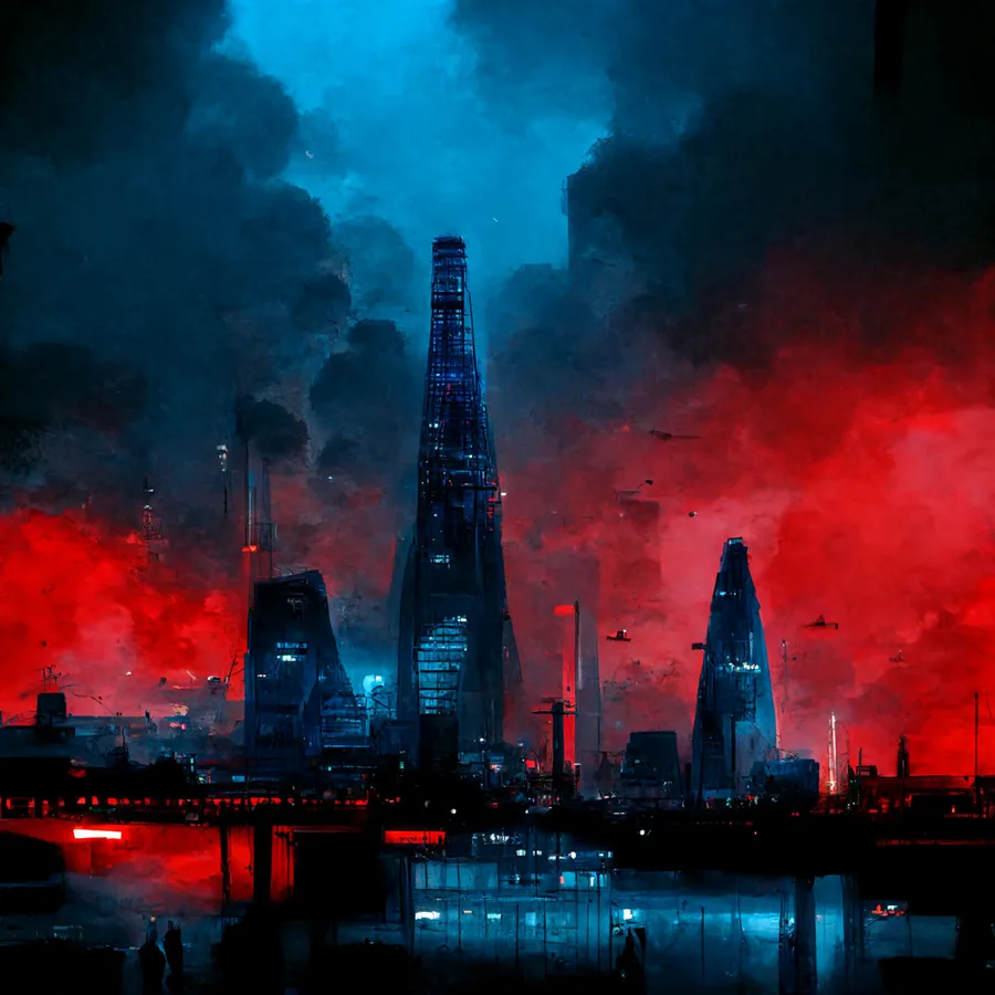 Vue d'une ville futuriste